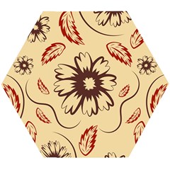 Folk Flowers Print Floral Pattern Ethnic Art Wooden Puzzle Hexagon by Eskimos