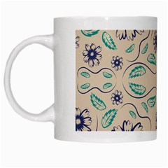 Folk Flowers Print Floral Pattern Ethnic Art White Mugs by Eskimos