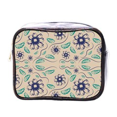 Folk Flowers Print Floral Pattern Ethnic Art Mini Toiletries Bag (one Side) by Eskimos