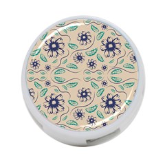 Folk Flowers Print Floral Pattern Ethnic Art 4-port Usb Hub (one Side) by Eskimos