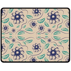 Folk Flowers Print Floral Pattern Ethnic Art Fleece Blanket (medium)  by Eskimos