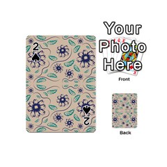 Folk Flowers Print Floral Pattern Ethnic Art Playing Cards 54 Designs (mini) by Eskimos