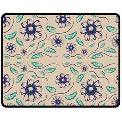 Folk Flowers Print Floral Pattern Ethnic Art Double Sided Fleece Blanket (medium)  by Eskimos