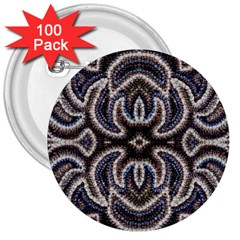 Embroidered Patterns 3  Buttons (100 Pack)  by kaleidomarblingart