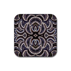 Embroidered Patterns Rubber Coaster (square) by kaleidomarblingart