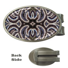 Embroidered Patterns Money Clips (oval)  by kaleidomarblingart