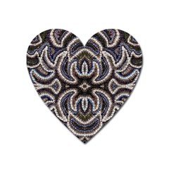 Embroidered Patterns Heart Magnet by kaleidomarblingart