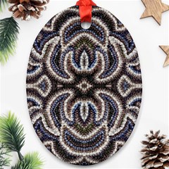 Embroidered Patterns Oval Ornament (two Sides) by kaleidomarblingart