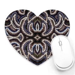 Embroidered Patterns Heart Mousepads by kaleidomarblingart