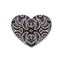 Embroidered Patterns Rubber Coaster (heart) by kaleidomarblingart