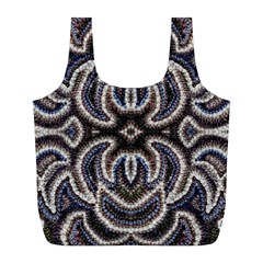 Embroidered Patterns Full Print Recycle Bag (l) by kaleidomarblingart