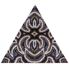 Embroidered Patterns Wooden Puzzle Triangle by kaleidomarblingart