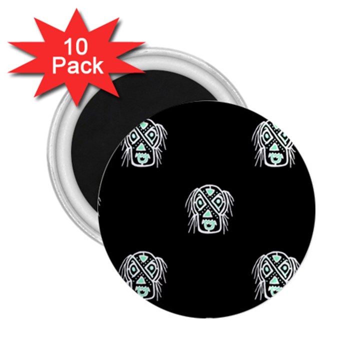 Tibal Mask Motif Drawing Pattern 2.25  Magnets (10 pack) 