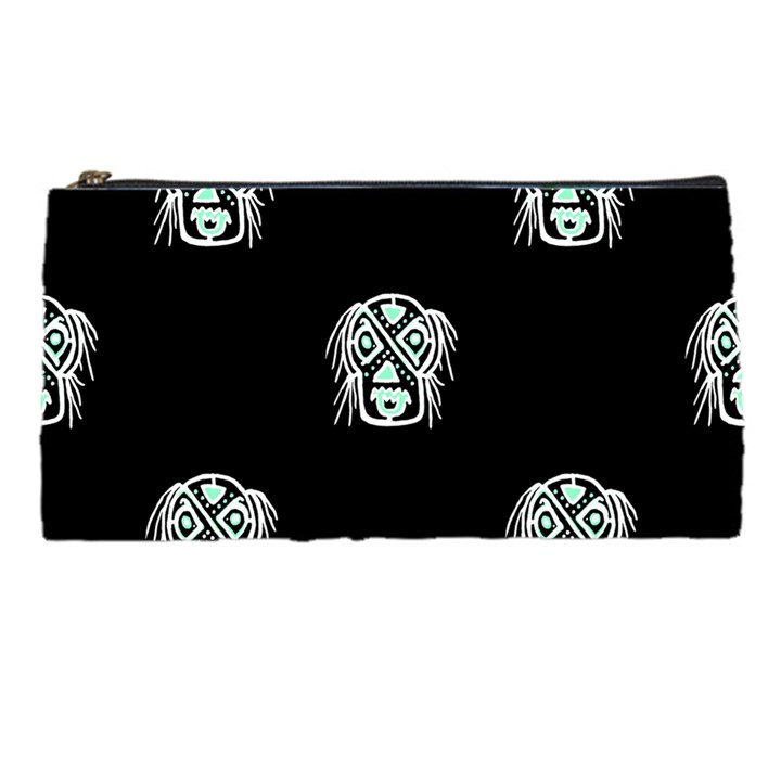 Tibal Mask Motif Drawing Pattern Pencil Case