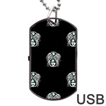 Tibal Mask Motif Drawing Pattern Dog Tag USB Flash (Two Sides) Back