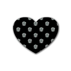 Tribal Mask Motif Drawing Pattern Rubber Heart Coaster (4 Pack) by dflcprintsclothing