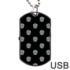 Tribal Mask Motif Drawing Pattern Dog Tag Usb Flash (two Sides) by dflcprintsclothing