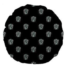 Tribal Mask Motif Drawing Pattern Large 18  Premium Flano Round Cushions by dflcprintsclothing