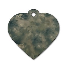 Algae Texture Patttern Dog Tag Heart (one Side)