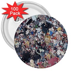 Multicolored Debris Texture Print 3  Buttons (100 Pack)  by dflcprintsclothing