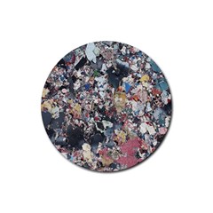 Multicolored Debris Texture Print Rubber Coaster (round) by dflcprintsclothing