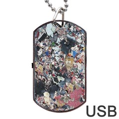 Multicolored Debris Texture Print Dog Tag Usb Flash (two Sides) by dflcprintsclothing