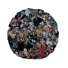 Multicolored Debris Texture Print Standard 15  Premium Flano Round Cushions by dflcprintsclothing