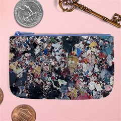 Multicolored Debris Texture Print Large Coin Purse