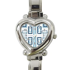 Abstract Pattern Geometric Backgrounds   Heart Italian Charm Watch by Eskimos