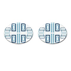 Abstract Pattern Geometric Backgrounds   Cufflinks (oval) by Eskimos