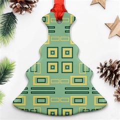 Abstract Pattern Geometric Backgrounds   Christmas Tree Ornament (two Sides) by Eskimos