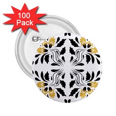 Folk Flowers Print Floral Pattern Ethnic Art 2 25  Buttons (100 Pack)  by Eskimos