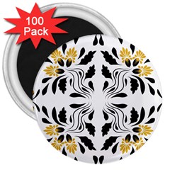 Folk Flowers Print Floral Pattern Ethnic Art 3  Magnets (100 Pack) by Eskimos