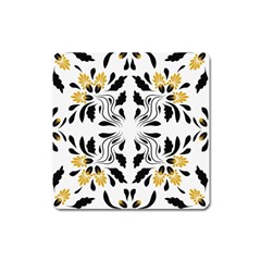 Folk Flowers Print Floral Pattern Ethnic Art Square Magnet by Eskimos