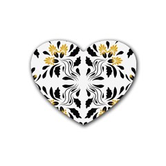 Folk Flowers Print Floral Pattern Ethnic Art Rubber Coaster (heart) by Eskimos