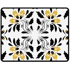 Folk Flowers Print Floral Pattern Ethnic Art Fleece Blanket (medium)  by Eskimos