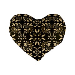 Folk Flowers Print Floral Pattern Ethnic Art Standard 16  Premium Heart Shape Cushions by Eskimos