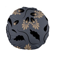 Folk Flowers Print Floral Pattern Ethnic Art Standard 15  Premium Round Cushions by Eskimos