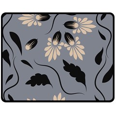 Folk Flowers Print Floral Pattern Ethnic Art Double Sided Fleece Blanket (medium)  by Eskimos