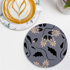 Folk Flowers Print Floral Pattern Ethnic Art Uv Print Round Tile Coaster