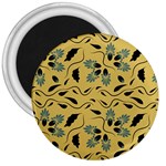 Folk flowers print Floral pattern Ethnic art 3  Magnets Front