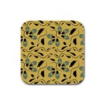 Folk flowers print Floral pattern Ethnic art Rubber Square Coaster (4 pack) Front