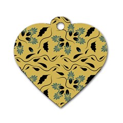 Folk Flowers Print Floral Pattern Ethnic Art Dog Tag Heart (two Sides) by Eskimos