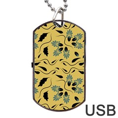 Folk Flowers Print Floral Pattern Ethnic Art Dog Tag Usb Flash (two Sides) by Eskimos