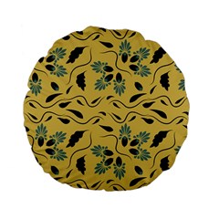 Folk Flowers Print Floral Pattern Ethnic Art Standard 15  Premium Flano Round Cushions by Eskimos