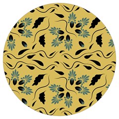 Folk Flowers Print Floral Pattern Ethnic Art Round Trivet by Eskimos