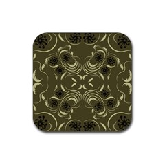 Folk Flowers Print Floral Pattern Ethnic Art Rubber Coaster (square) by Eskimos