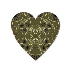 Folk Flowers Print Floral Pattern Ethnic Art Heart Magnet by Eskimos