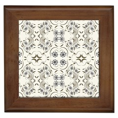 Folk Flowers Print Floral Pattern Ethnic Art Framed Tile by Eskimos