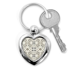 Folk Flowers Print Floral Pattern Ethnic Art Key Chain (heart) by Eskimos